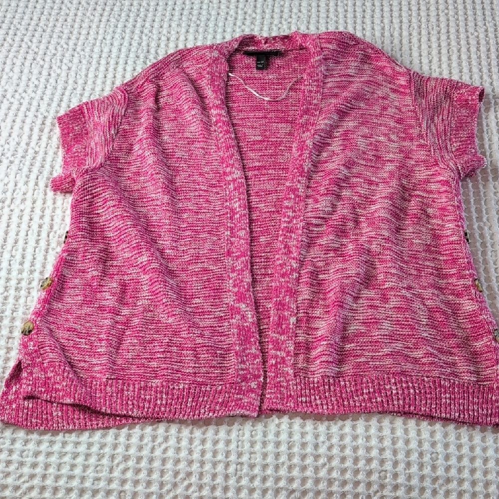 Lane Bryant Pink Open-Front Cardigan
